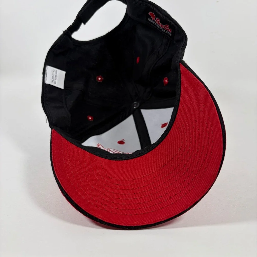 Bass Cat Total Performance Cap Hat Black Red Embroidered Fishing OS
